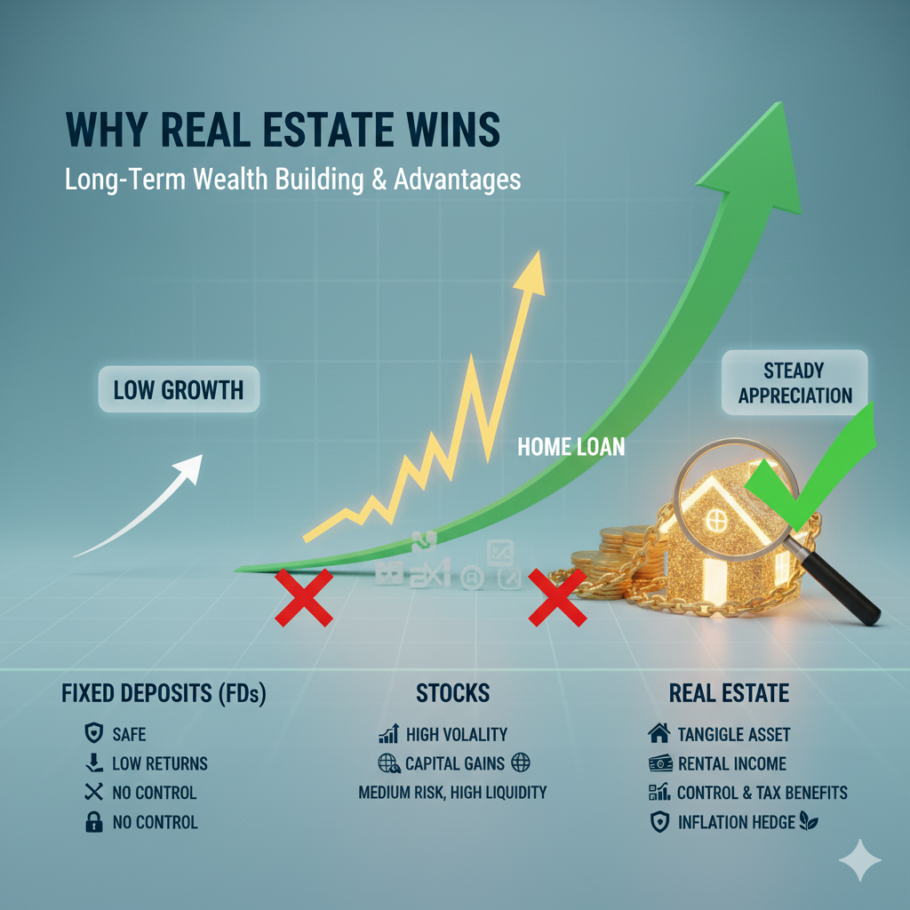 Why Real Estate is Better Than FD or Stock Market?